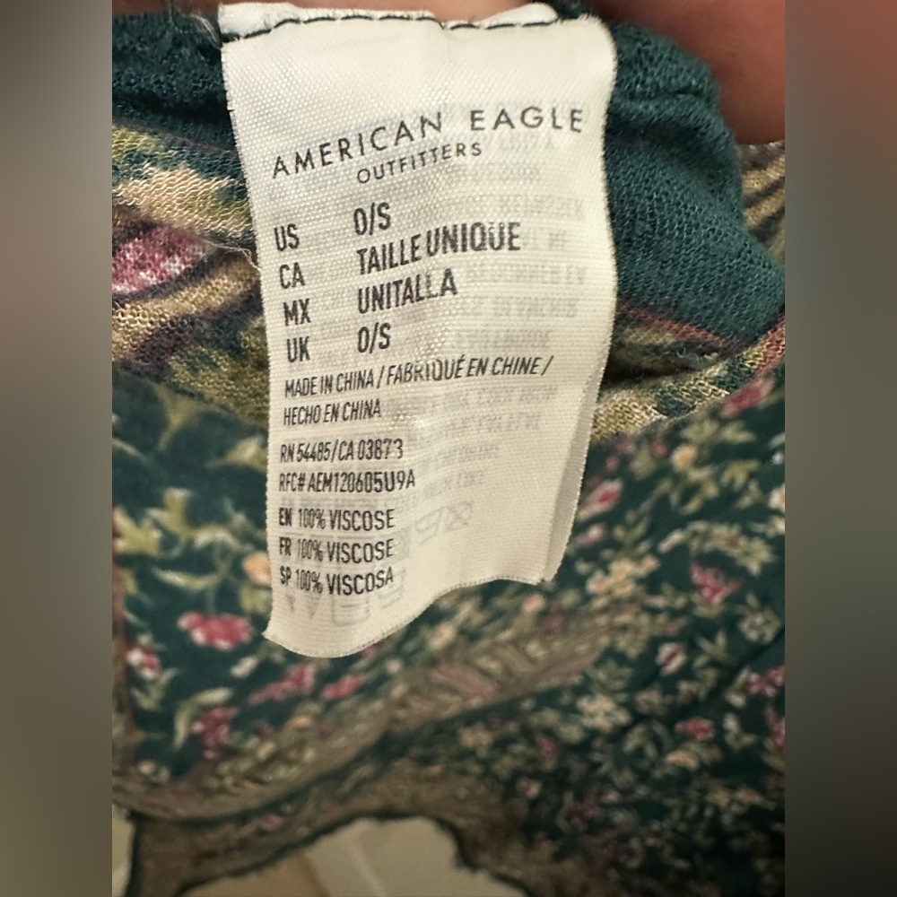 American Eagle Outfitters green floral Kimono one size boho indie festival - Picture 5 of 5